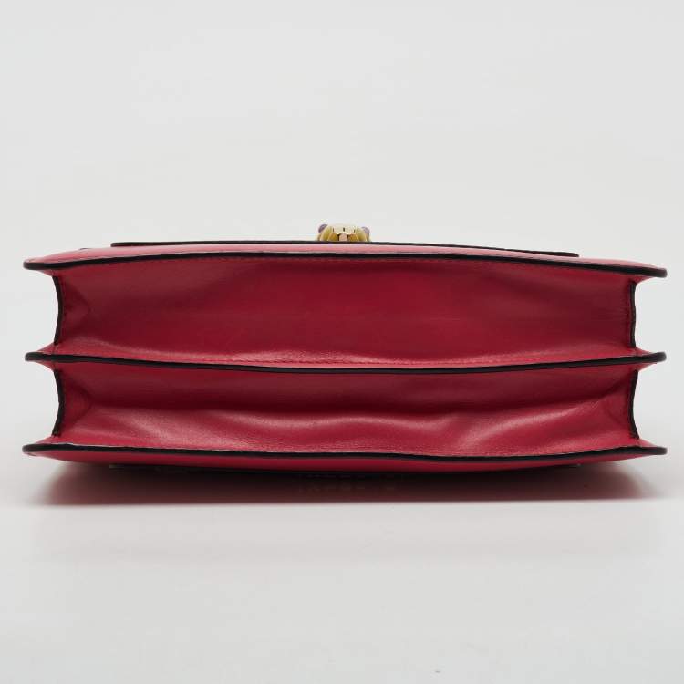 Pre Owned Bvlgari Cherry Red Leather Medium Serpenti Forever Shoulder Bag