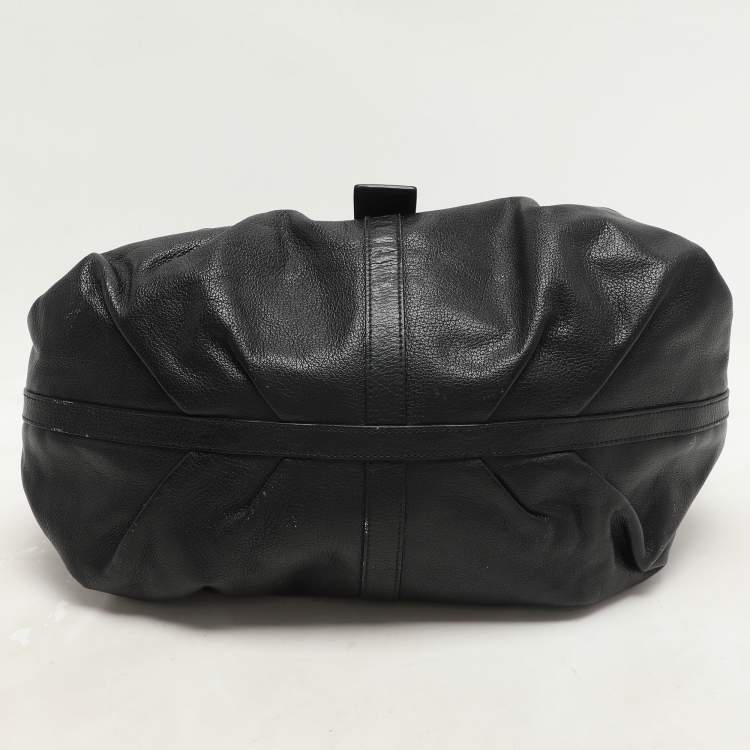 Pre Owned Bvlgari Black Leather Chandra Hobo