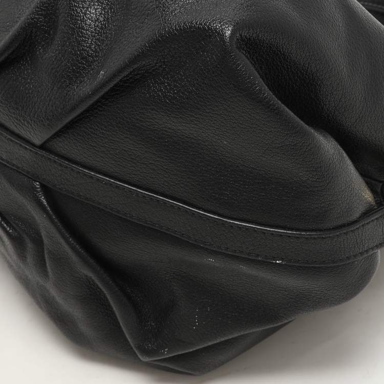Pre Owned Bvlgari Black Leather Chandra Hobo
