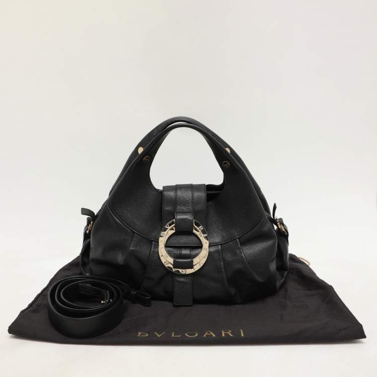 Pre Owned Bvlgari Black Leather Chandra Hobo