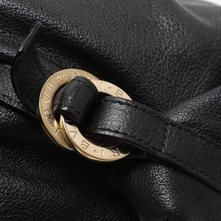 Pre Owned Bvlgari Black Leather Chandra Hobo
