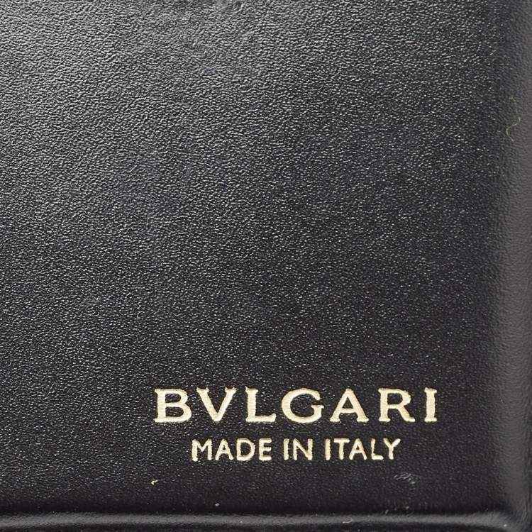 Pre Owned Bvlgari Black Leather Serpenti Forever Trifold Wallet