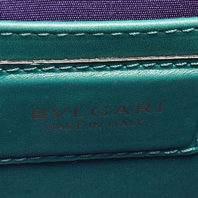 Pre Owned Bvlgari Green Leather Serpenti Forever Top Handle Bag