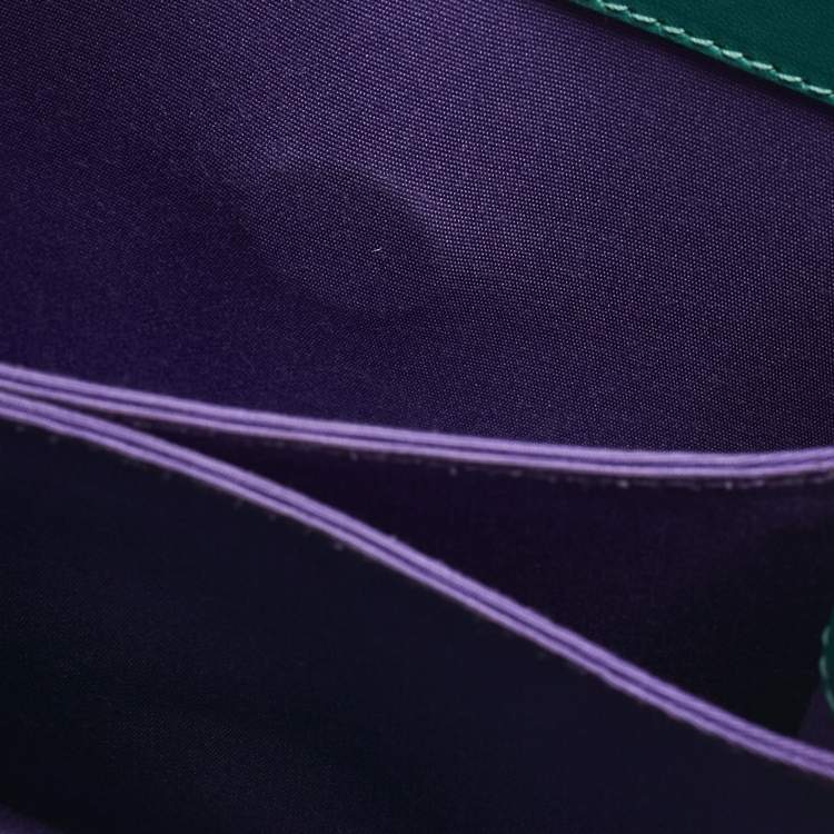 Pre Owned Bvlgari Green Leather Serpenti Forever Top Handle Bag