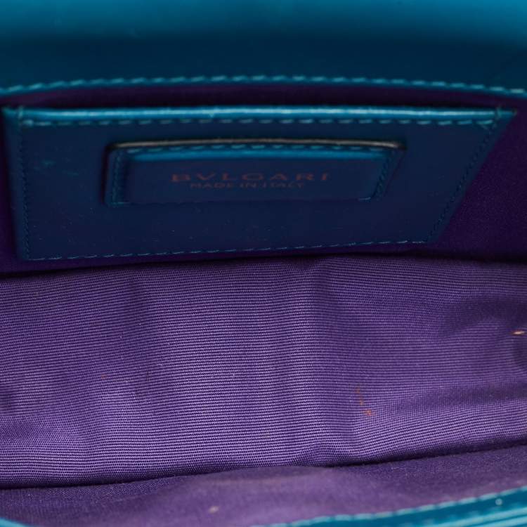 Pre Owned Bvlgari Blue Leather Small Serpenti Forever Shoulder Bag