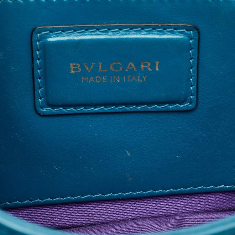 Pre Owned Bvlgari Blue Leather Small Serpenti Forever Shoulder Bag