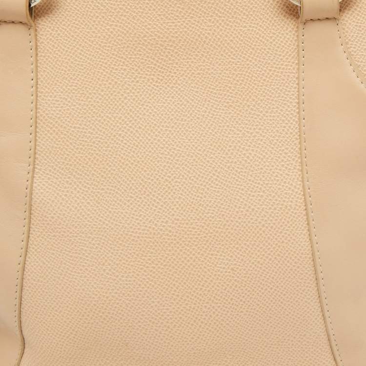 Pre Owned Bvlgari Beige Leather Small Tote