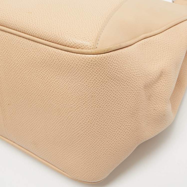 Pre Owned Bvlgari Beige Leather Small Tote
