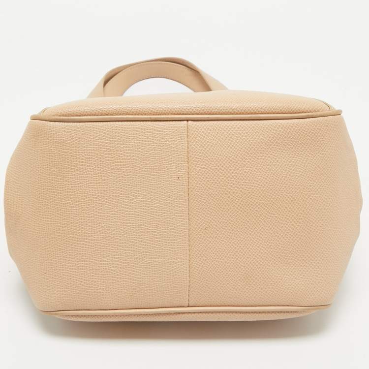 Pre Owned Bvlgari Beige Leather Small Tote