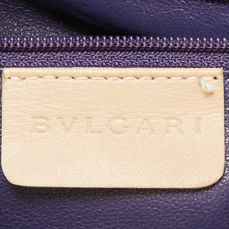 Pre Owned Bvlgari Beige Leather Small Tote