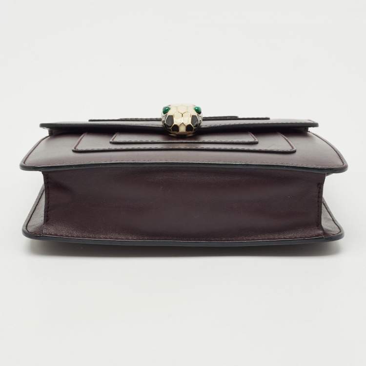 Pre Owned Bvlgari Plum Leather Small Serpenti Forever Shoulder Bag