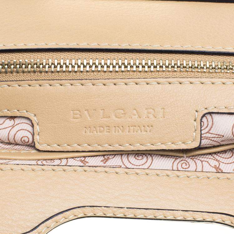 Pre Owned Bvlgari Beige Canvas and Leather Isabella Rossellini Shoulder Bag