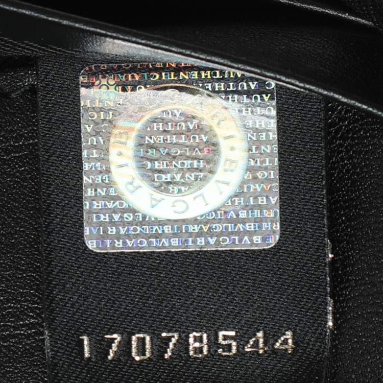 Pre Owned Bvlgari Black Leather Double Ring Flap Continental Wallet
