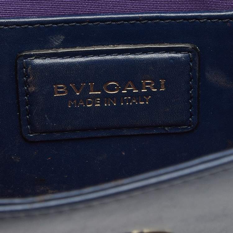 Pre Owned Bvlgari Navy Blue Leather Small Serpenti Forever Crossbody Bag