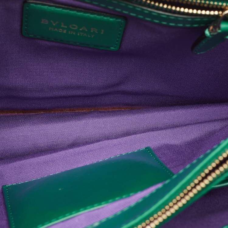 Pre Owned Bvlgari Green Leather Medium Serpenti Forever Shoulder Bag