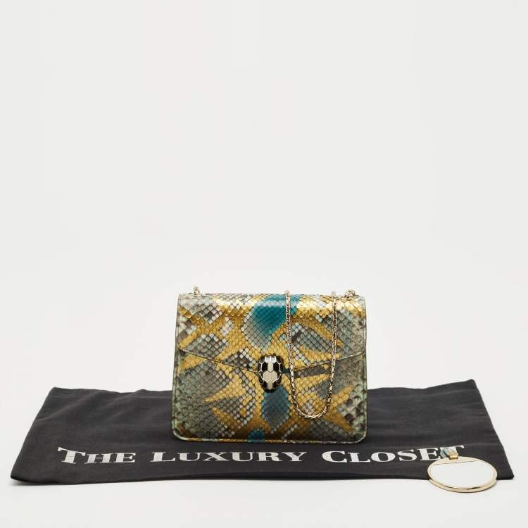 Pre Owned Bvlgari Multicolor Python Small Serpenti Forever Shoulder Bag
