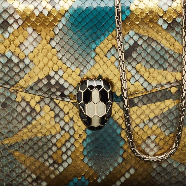Pre Owned Bvlgari Multicolor Python Small Serpenti Forever Shoulder Bag