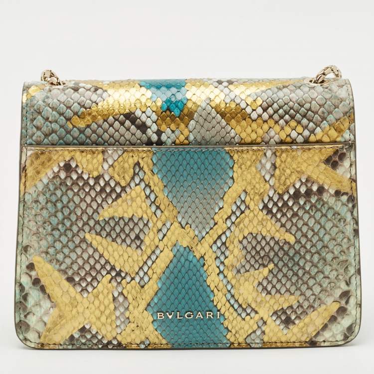 Pre Owned Bvlgari Multicolor Python Small Serpenti Forever Shoulder Bag