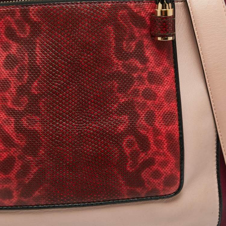 Pre Owned Bvlgari Tri Color Leather and Kurung Serpenti Scaglie Tote