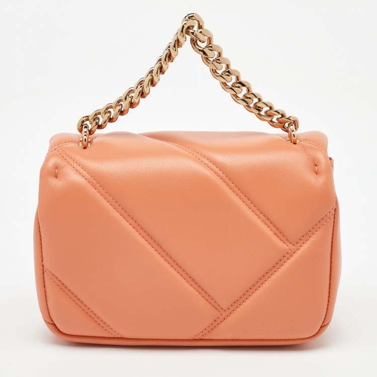 Pre Owned Bvlgari Light Orange Leather Serpenti Cabochon Mini Shoulder Bag
