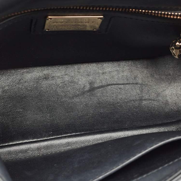 Pre Owned Bvlgari Black Quilted Leather Small Serpenti Cabochon Shoulder Bag