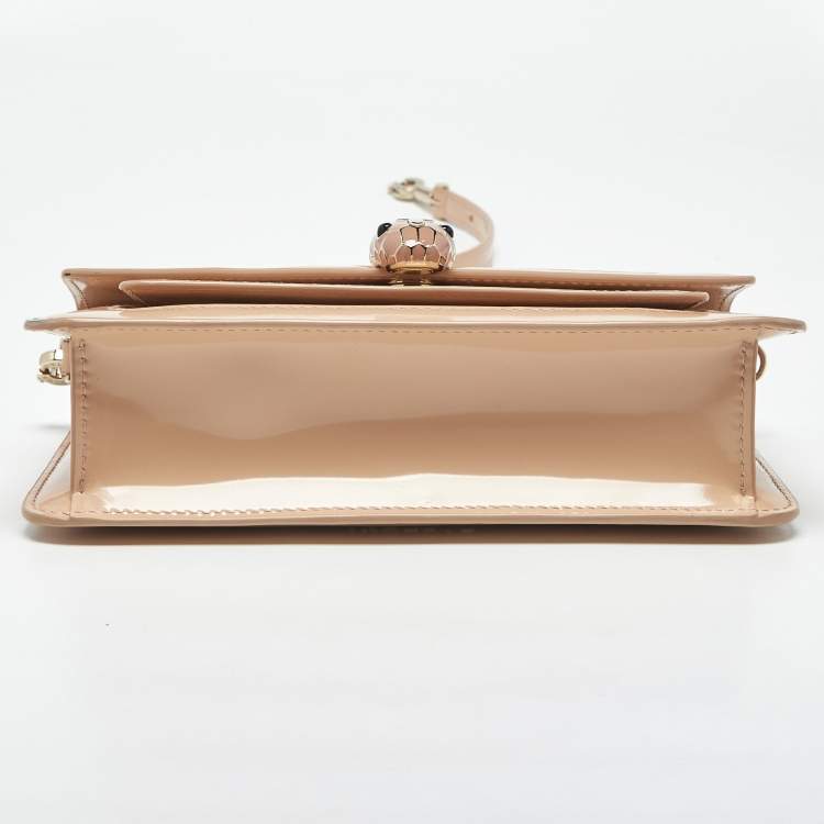 Pre Owned Bvlgari Pink Brushed Leather Serpenti Forever East West Shoulder Bag