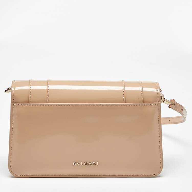 Pre Owned Bvlgari Pink Brushed Leather Serpenti Forever East West Shoulder Bag