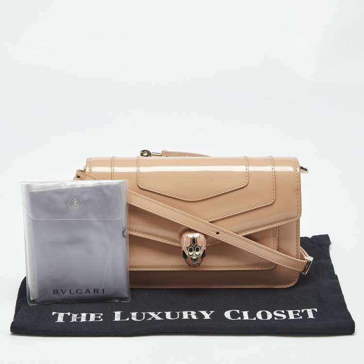 Pre Owned Bvlgari Pink Brushed Leather Serpenti Forever East West Shoulder Bag