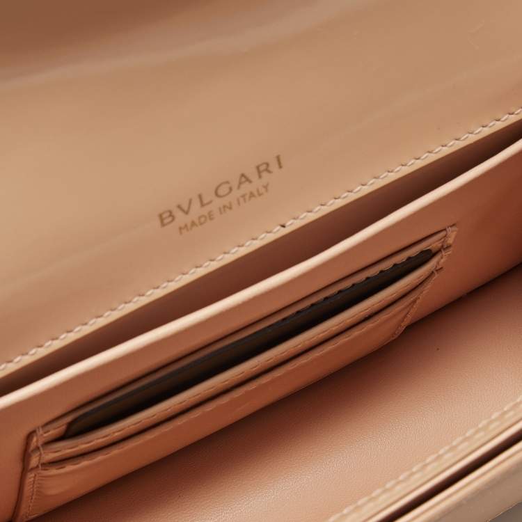 Pre Owned Bvlgari Pink Brushed Leather Serpenti Forever East West Shoulder Bag