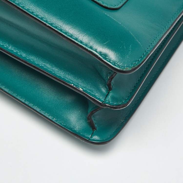 Pre Owned Bvlgari Green Leather Medium Serpenti Forever Shoulder Bag