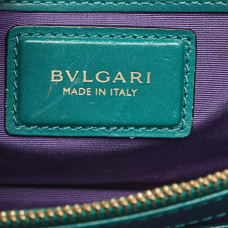 Pre Owned Bvlgari Green Leather Medium Serpenti Forever Shoulder Bag