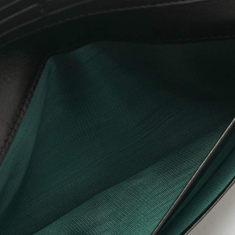 Pre Owned Bvlgari Black Leather Serpenti Forever Bifold Long Wallet