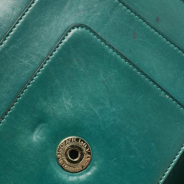 Pre Owned Bvlgari Green Leather Medium Serpenti Forever Shoulder Bag