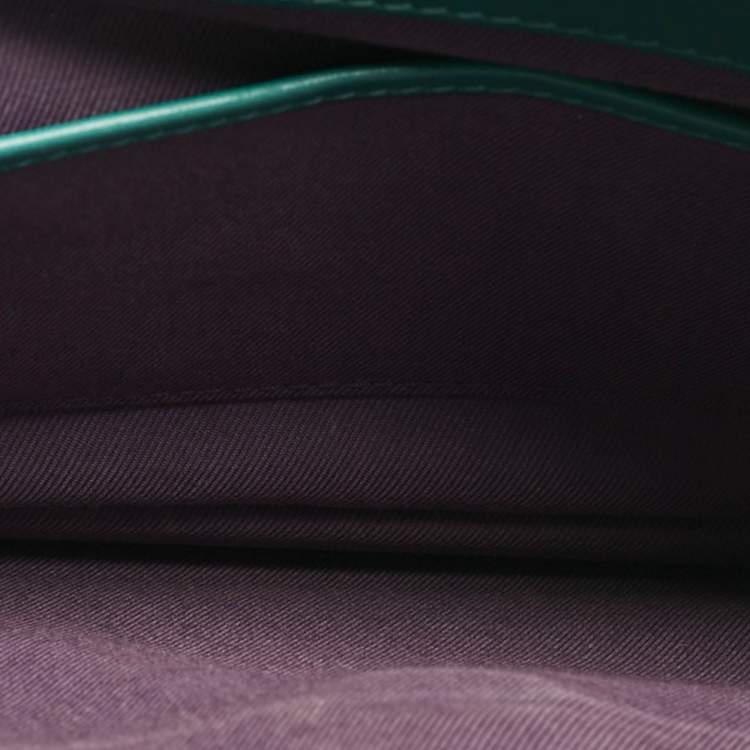 Pre Owned Bvlgari Green Leather Medium Serpenti Forever Shoulder Bag