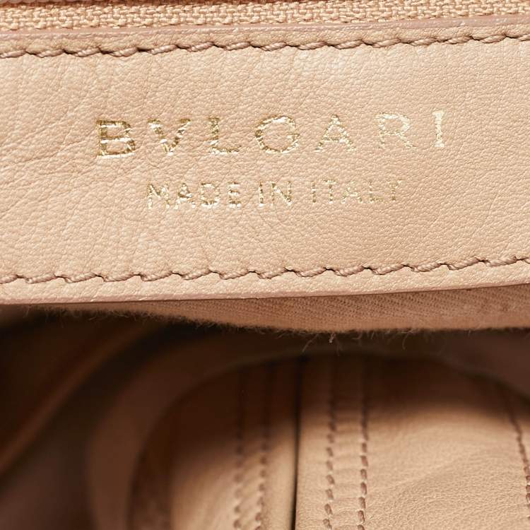 Pre Owned Bvlgari Beige Matelasse Leather Monete Tote