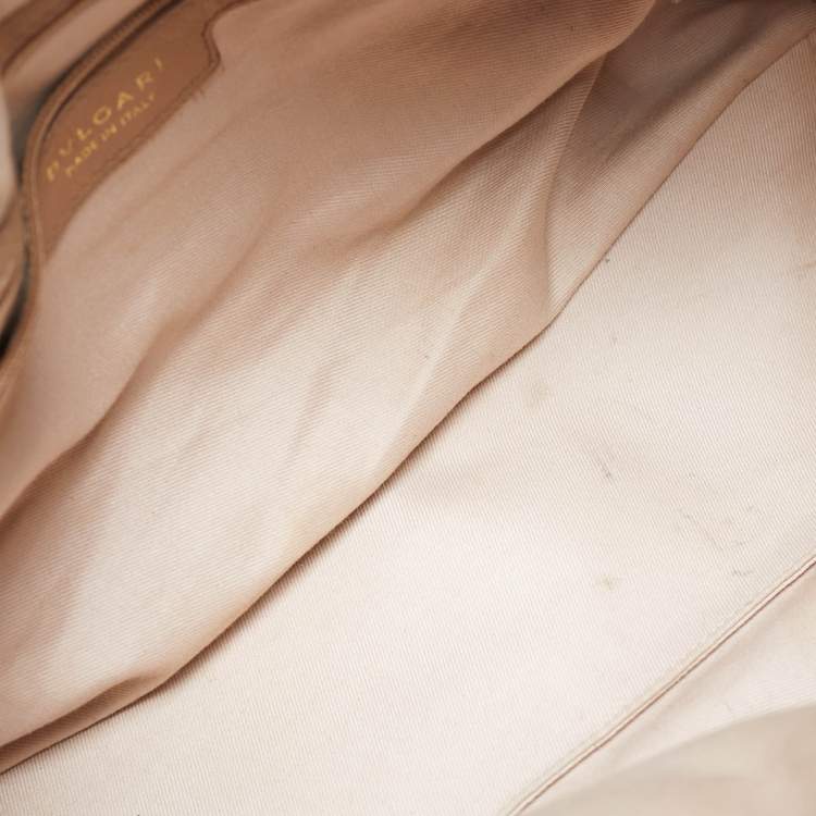 Pre Owned Bvlgari Beige Matelasse Leather Monete Tote