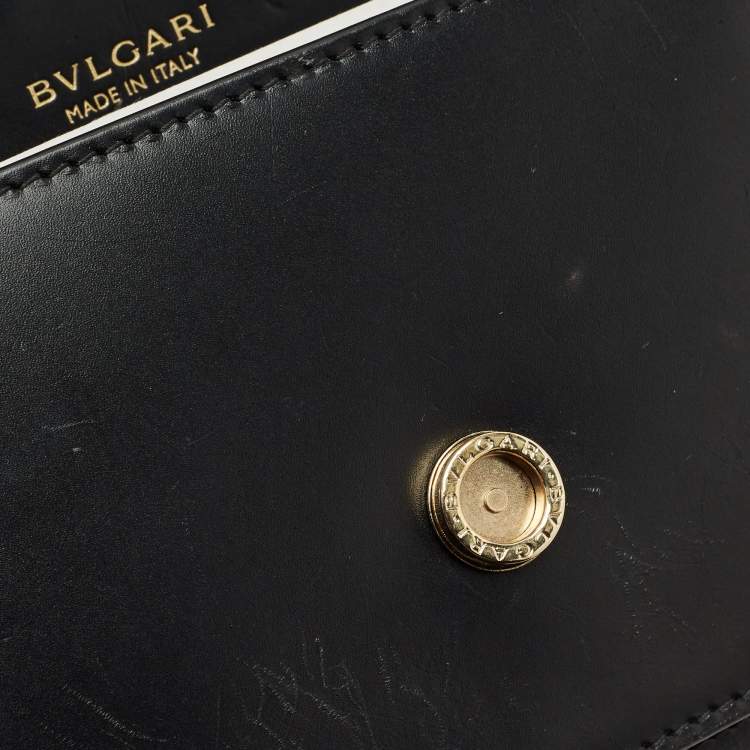 Pre Owned Bvlgari Black Leather Serpenti Forever East West Shoulder Bag