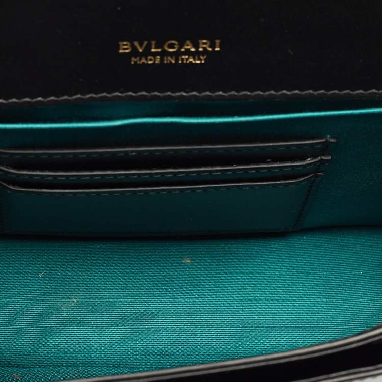 Pre Owned Bvlgari Black Leather Serpenti Forever East West Shoulder Bag