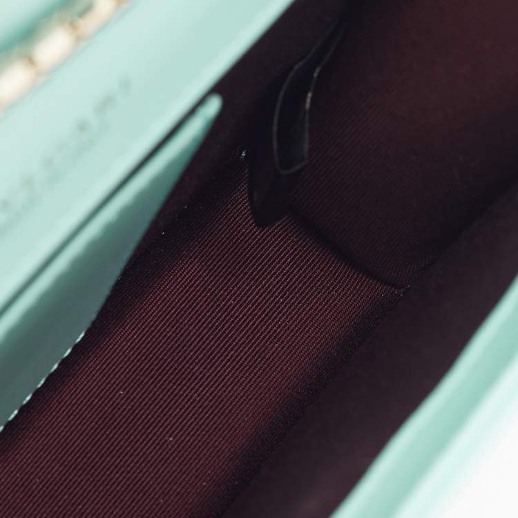 Pre Owned Bvlgari Turquoise Blue Leather Serpenti Forever Small Crossbody Bag