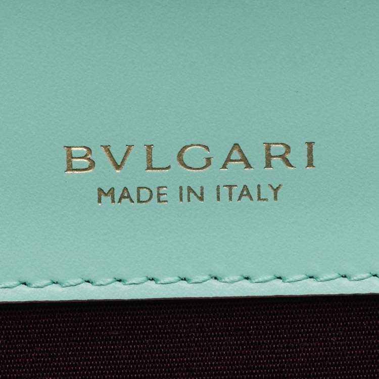 Pre Owned Bvlgari Turquoise Blue Leather Serpenti Forever Small Crossbody Bag