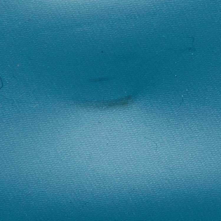 Pre Owned Bvlgari Blue Patent Leather Serpenti Forever Small Top Handle Bag