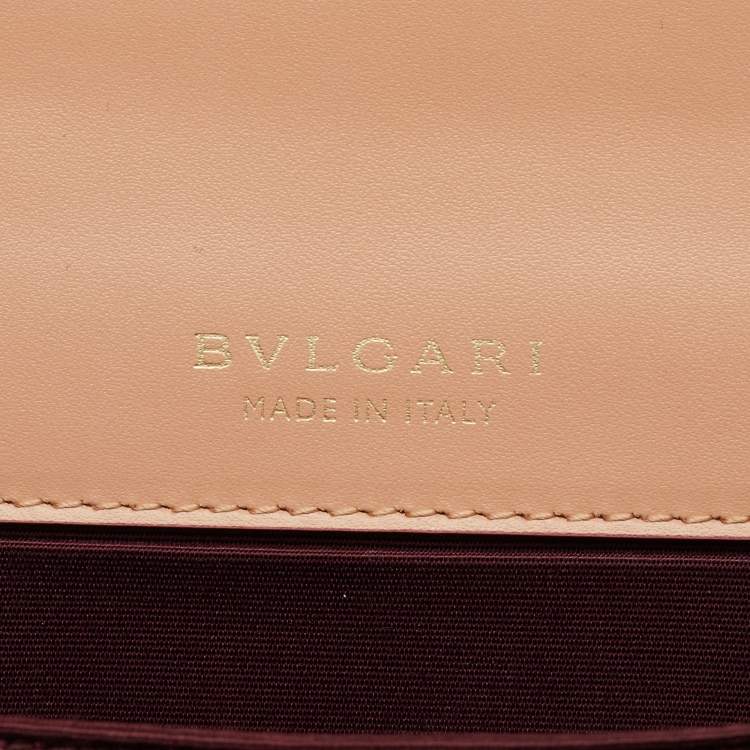 Pre Owned Bvlgari Beige Leather Serpenti Forever Small Top Handle Bag