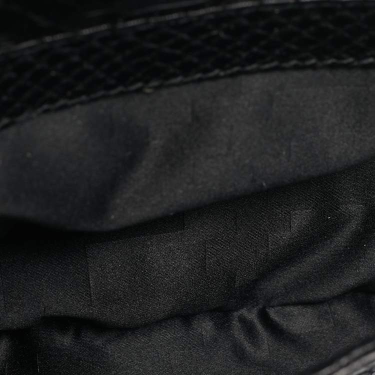 Pre Owned Bvlgari Black Python Leoni Flap Clutch