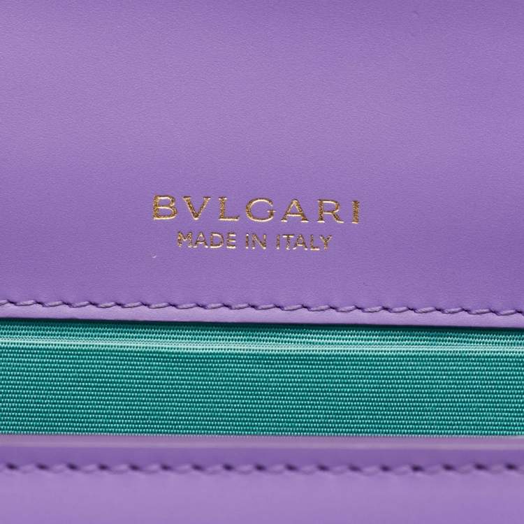 Pre Owned Bvlgari Purple Leather Serpenti Forever Small Top Handle Bag