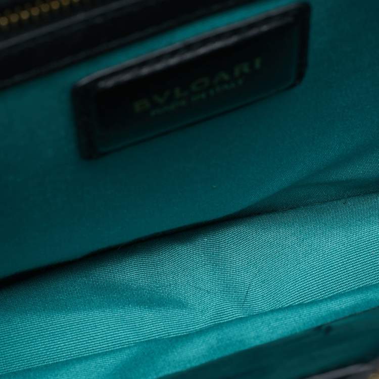 Pre Owned Bvlgari Black Leather Medium Serpenti Forever Shoulder Bag