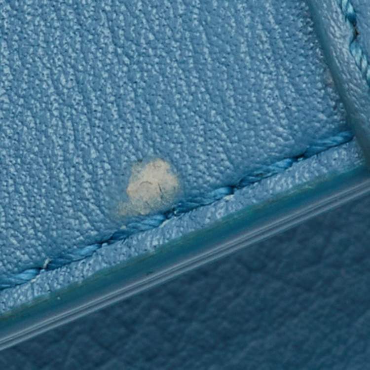Pre Owned Bvlgari Light Blue Quilted Leather Mini Serpenti Cabochon Shoulder Bag