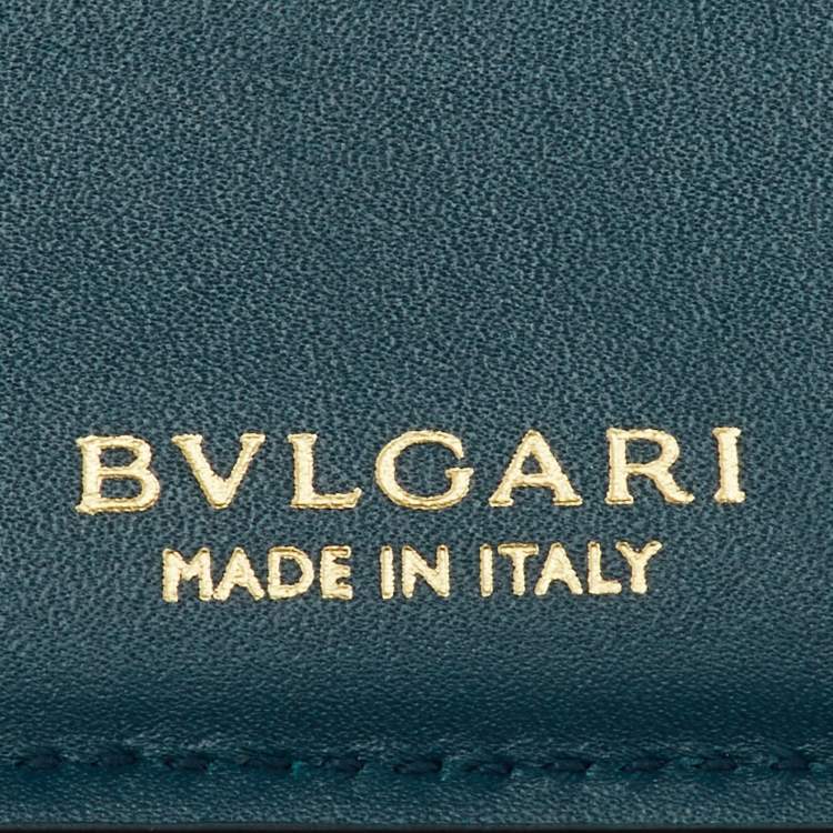 Pre Owned Bvlgari Navy Blue Leather Serpenti Forever Trifold Wallet
