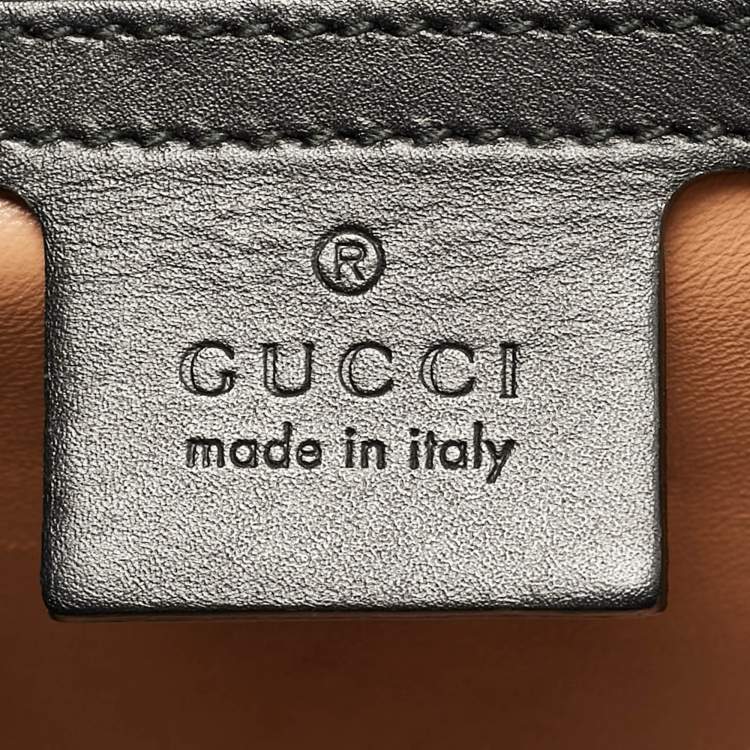 Pre Owned Gucci Black Leather and Snakeskin Small Lilith Bamboo Top Handle Bag