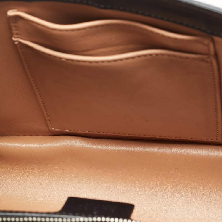 Pre Owned Gucci Black Leather and Snakeskin Small Lilith Bamboo Top Handle Bag