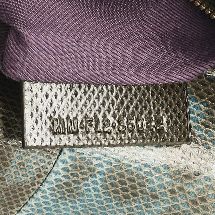 Pre Owned Bvlgari Green/Black Karung Leather Medium Serpenti Forever Shoulder Bag